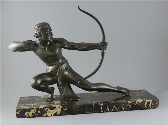 Salvatore Melani (1902-1934). An Art Deco bronze figure of an archer, W.24in.